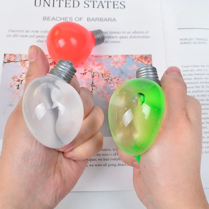 

New Squeeze Ball Toys Soft TPR Simulation Light Bulb Antistress Relief Hand Fidget Toy Squishy Stressball for Kids Adults Random