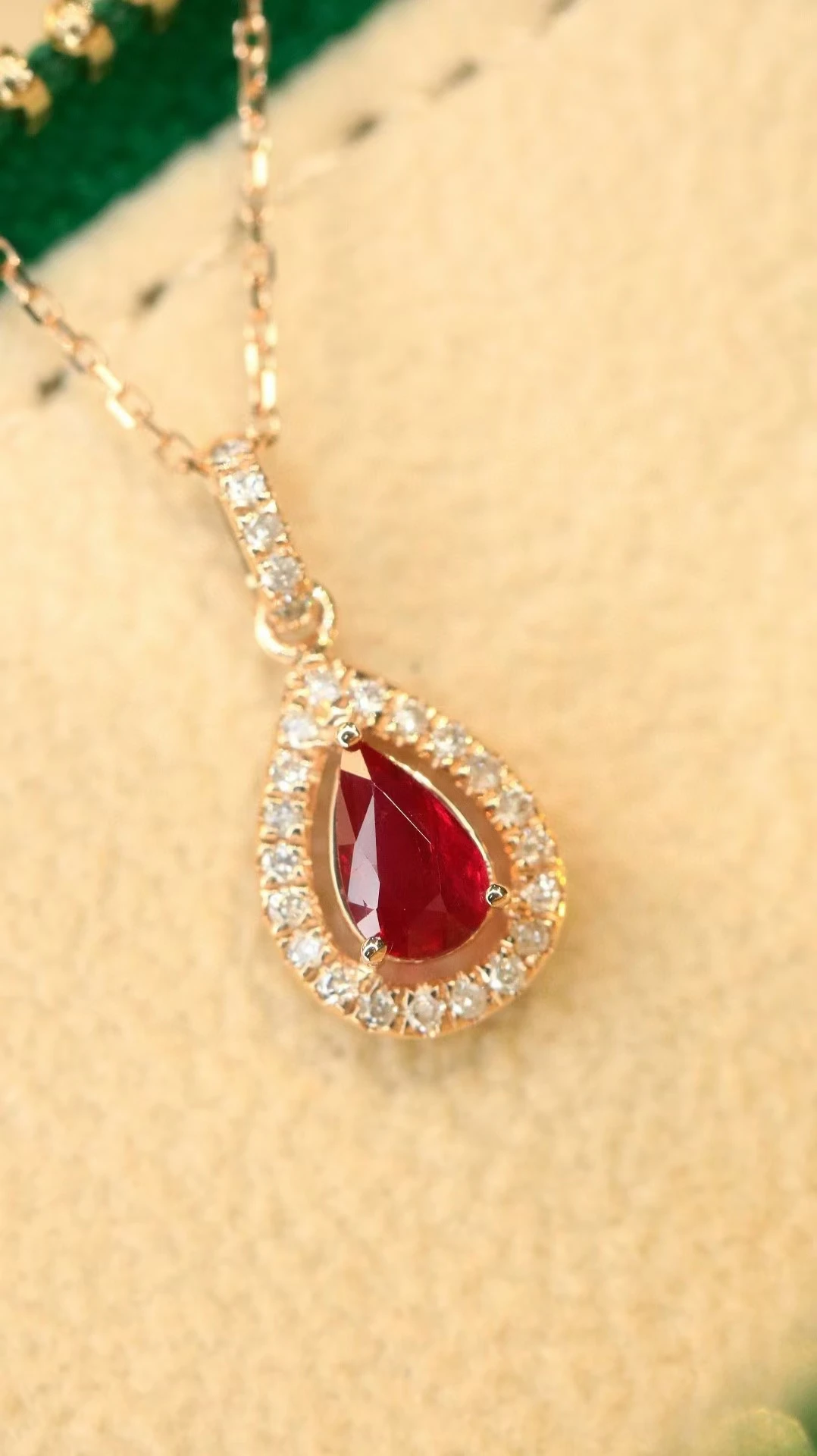 XCL WATER DROP РУБИЙ И НАТУРАЛЬНЫЙ КУЛОН ОЖЕРЕЛЬЕ ДИНЫЕ ЮВЕЛИРНЫЕ ИЗДЕЛИЯ ДЛЯ