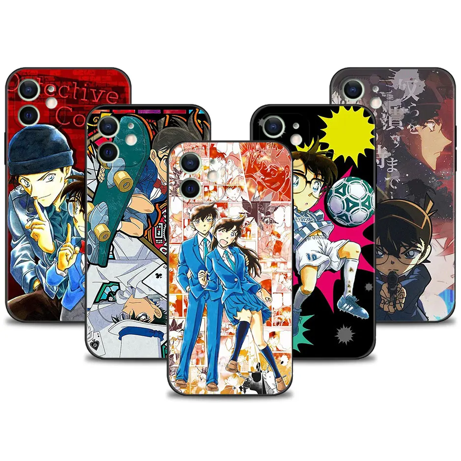 

Phone Case for Apple iPhone 13 11 12 Pro XS Max XR X 8 7 6 6S Plus 5 5S SE 13mini 12mini Cover Silicon Funda Detective Conan