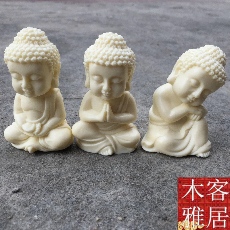 

Ivory Nut Small Buddha Sakyamuni Baby Buddha Statue Sanbao Buddha Guanyin Dizang King Playing with Hands Car Swing Pendant
