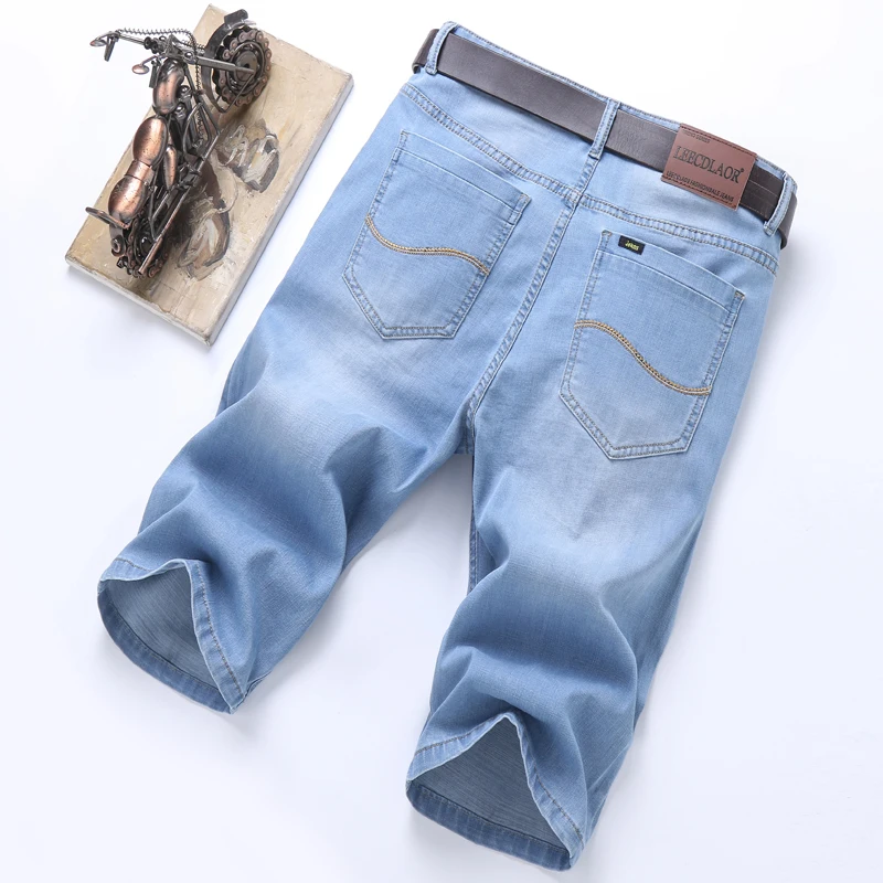 

Straight Denim Shorts Men Classic Style Solid Color Casual Stretch Comfortable Breathable Jeans Shorts Male Brand Clothing