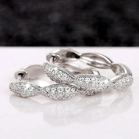 Huitan классические серебряные серьги-кольца для женщин, необычные повседневные серьги для свадебной вечеринки, темпераментный аксессуар, ювелирные изделия Eternity