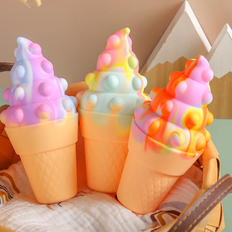 

Bopoobo 3D Silicone Ice Cream Decompression Fidget Toy Squeeze Anti-Stress Toys Decompression Pressing for Kids Adults Gift