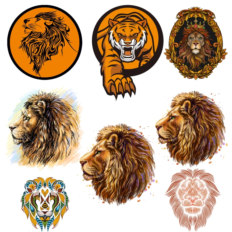 

Cartoon Tiger Stickers 2022 Iron on Patches Clothing Thermoadhesive Patches Fusible Patch Anime Badge Heat Transfer Vinyl Design