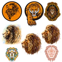cartoon tiger stickers 2022 iron on patches clothing thermoadhesive patches fusible patch anime badge heat transfer vinyl design