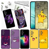 pikachu pokemon ghost listening for xiaomi redmi note 11e 11s 11 11t 10 10s 9 9t 9s 8 8t pro 5g 7 5 black soft phone case funda
