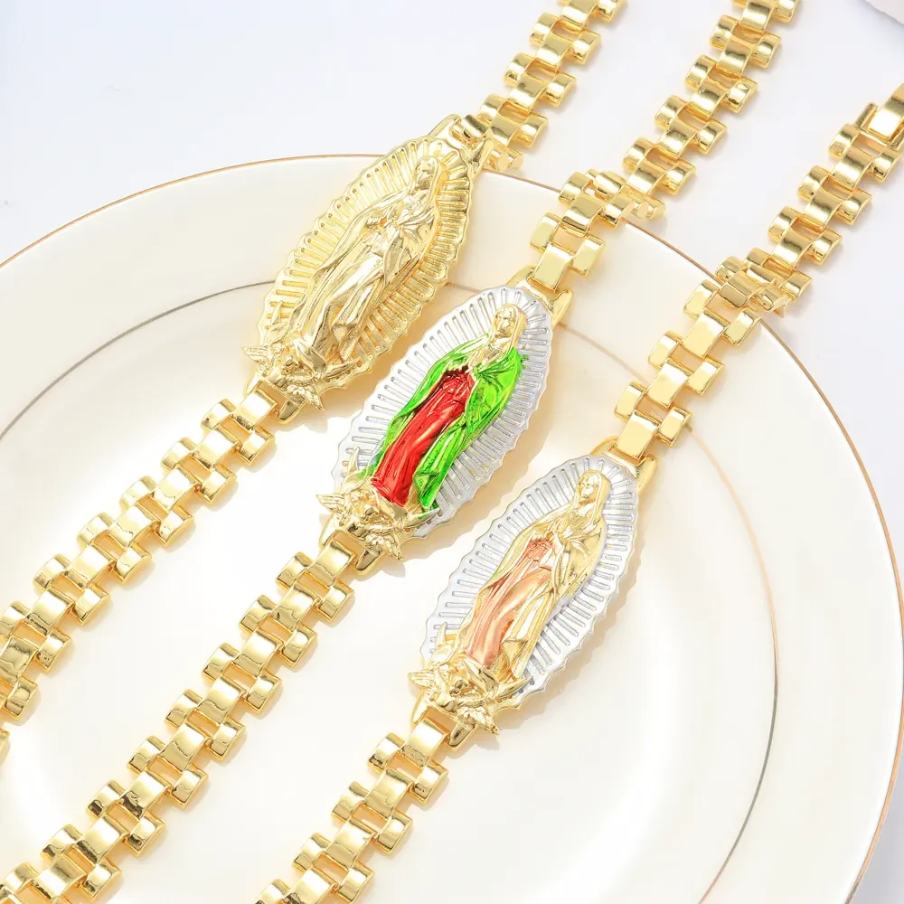 Лидер продаж латунный золотистый ламинированный браслет-цепочка 3 тона для