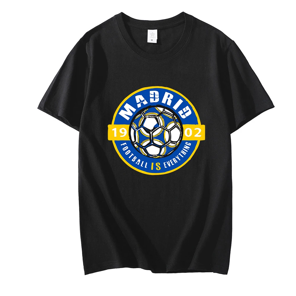 

Football Is Everything Real Madrid Vintage Tshirt Men Women Short Sleeved Loose Top Unisex Summer Breathable T-Shirt Oversized