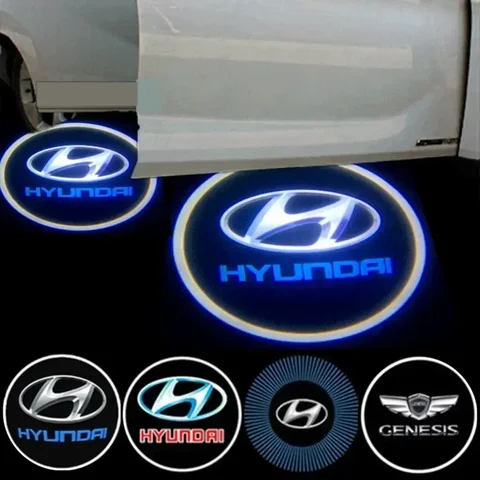 Для Hyundai логотип двери автомобиля Добро пожаловать светодиодный проектор наклейки IX35 Kona Accent I30 Elantra Solaris I20 Getz Tucson Veloster I40