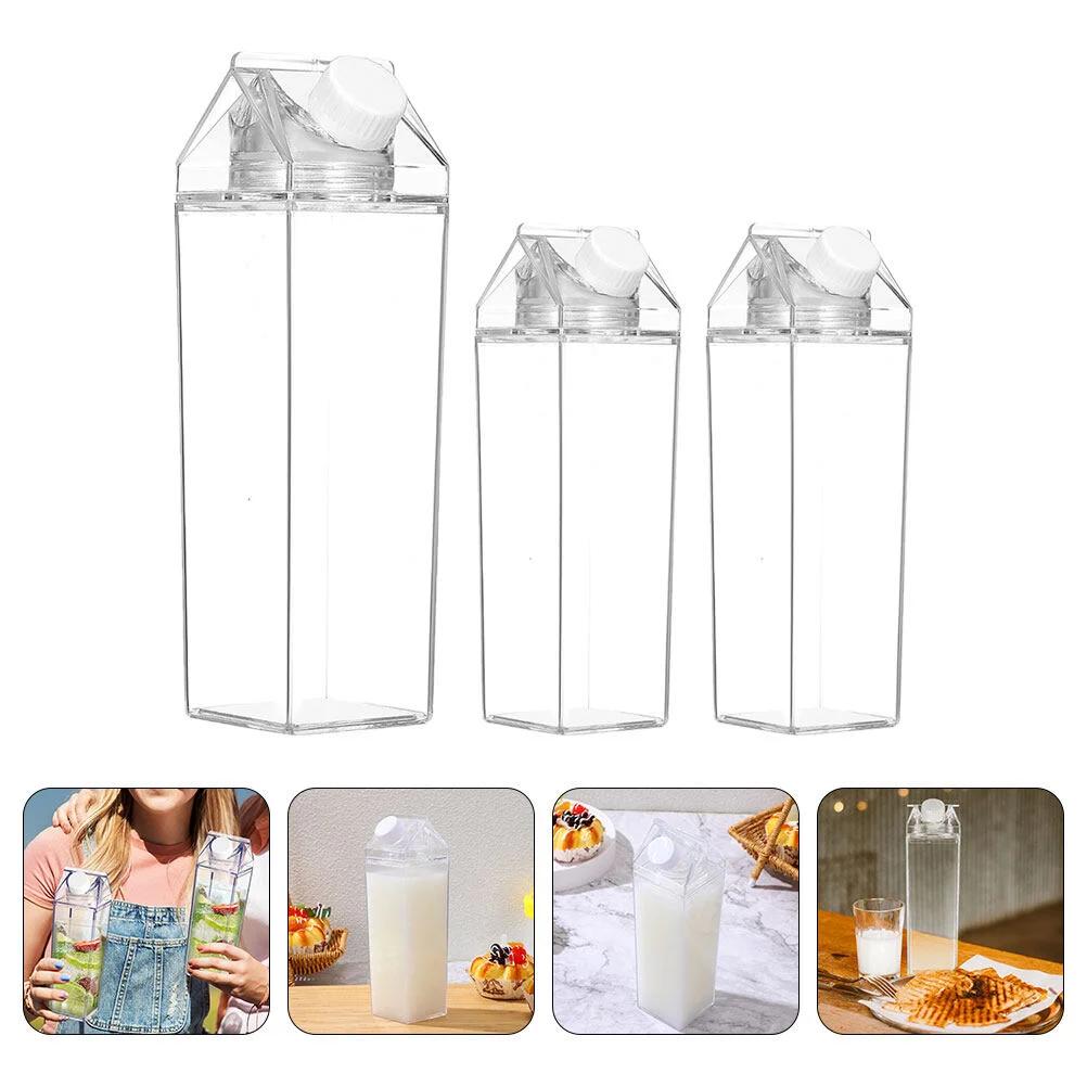 

Квадратная чашка для молока, прозрачные бутылки для сока, прозрачные многофункциональные контейнеры для хранения, удобный холодильник