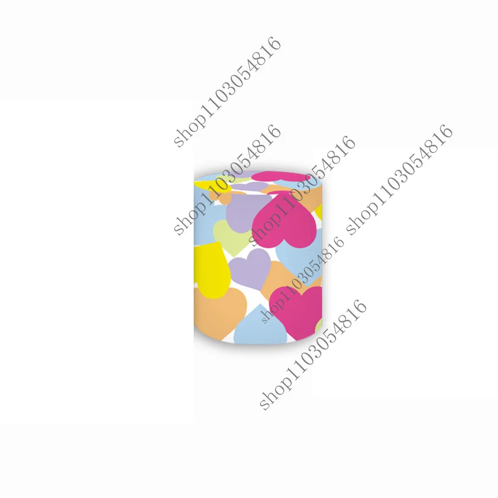 MINISO Care Bears Round Photography Backdrop For Girls Birthday Party Circle Photo Background Booth Plinth Covers Polyester