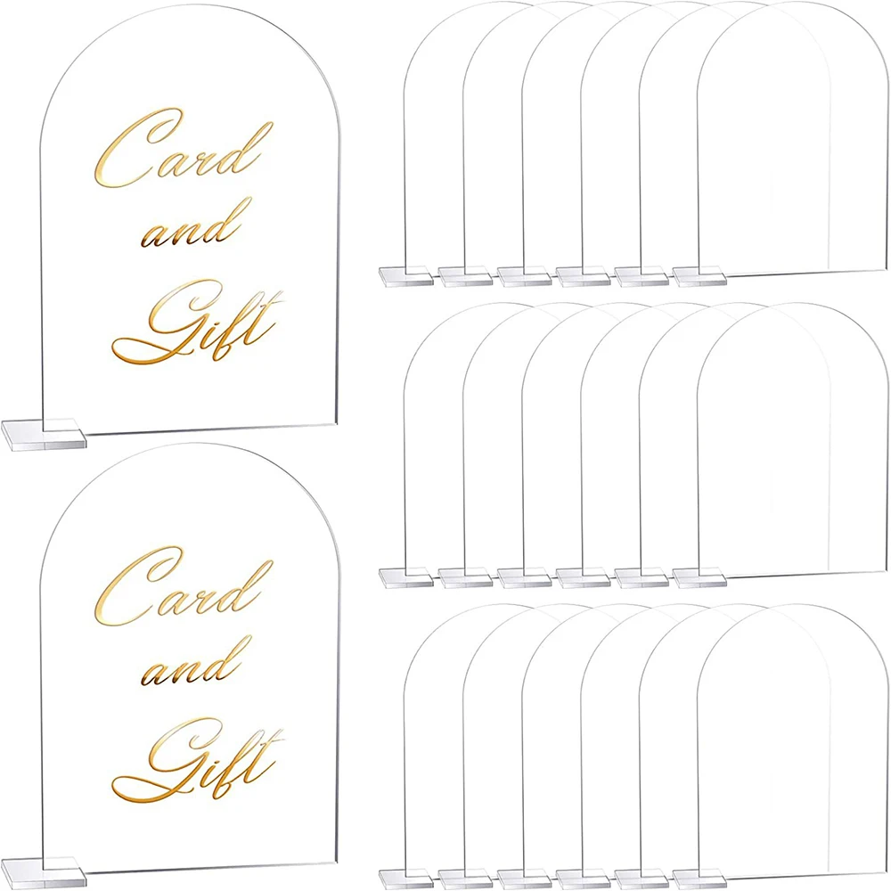 

5PCS Clear Acrylic Sign Set Blank With Stand For Wedding Table Place Card DIY Wedding Party Party Table Cards