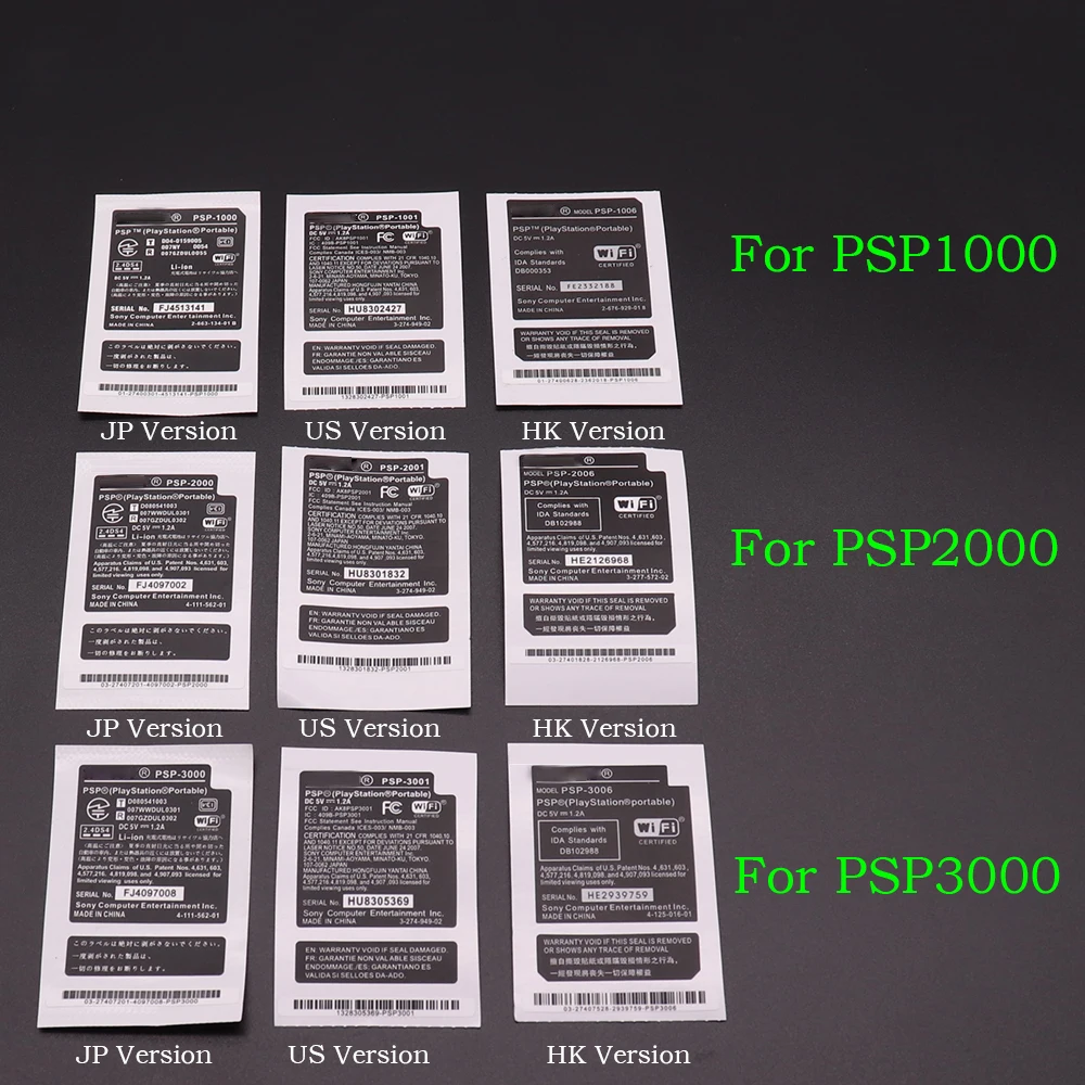 

TingDong 1 шт. для PSP 1000 2000 3000 JP US HK версии оболочки аккумулятора склада ярлык гарантии этикетка штрих-кода стикер