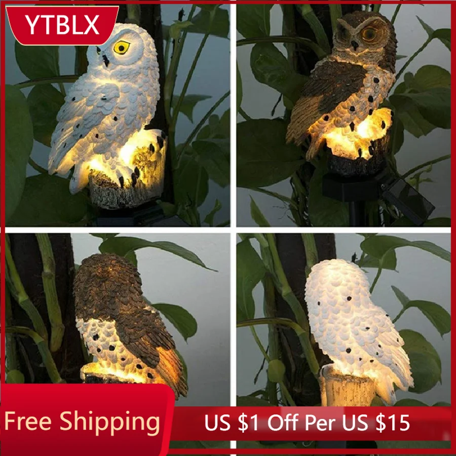 

Solar Power Led Garden Light Outdoor Waterproof Energy Panel Lamp Solar Owl Shape Lights Path Yard Decoration Solar Fence Light