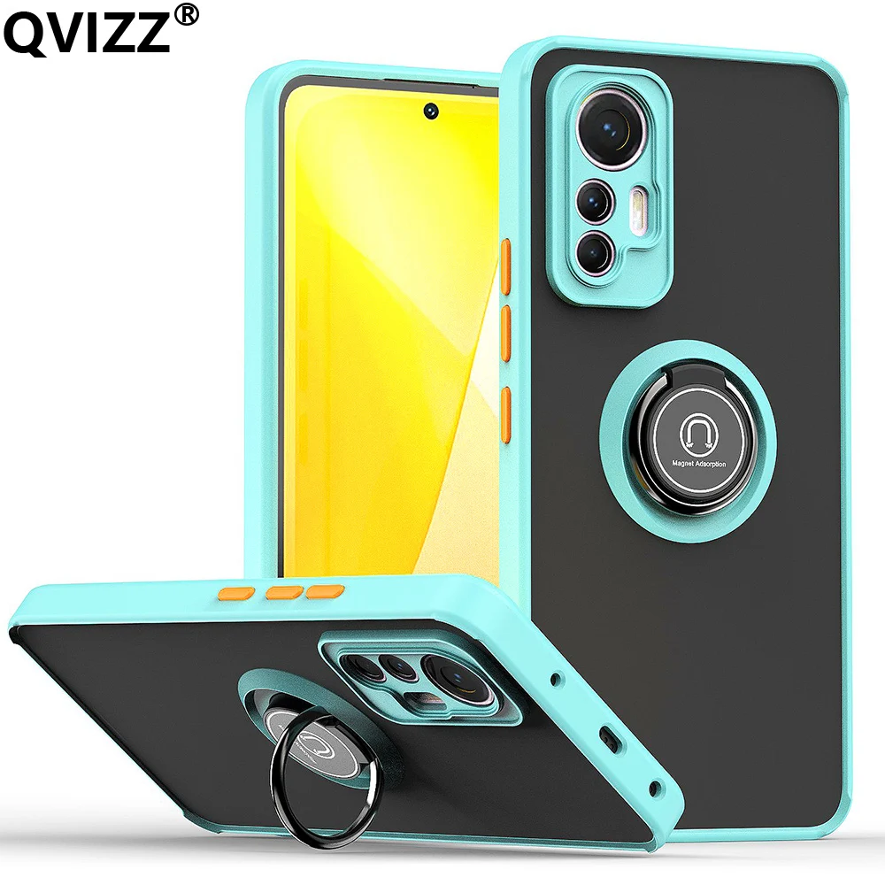 

Luxury Transparent Case for Xiaomi 12 Lite Pro 12X Matte Bracket Car Ring Holder Shockproof Phone Cover for Mi 11 Lite Pro Ultra