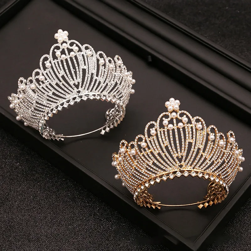 

New Children's Baroque Personalized Cute Round Crown Girls Walking Show Taking Pictures Dress Headdress Noble Crown Jewelry Gift