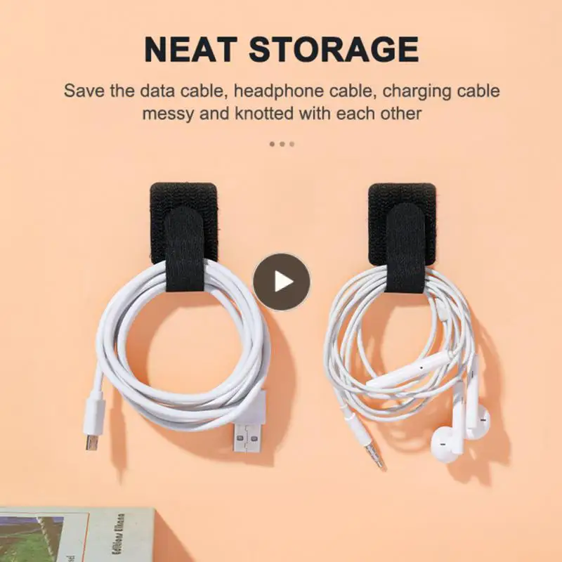 

Bundle Fixed Cable Manager Reusable Durable 8 Sets Ties Hook Self-adhesive Wire Fixer Multi-function Cable Cable Tie