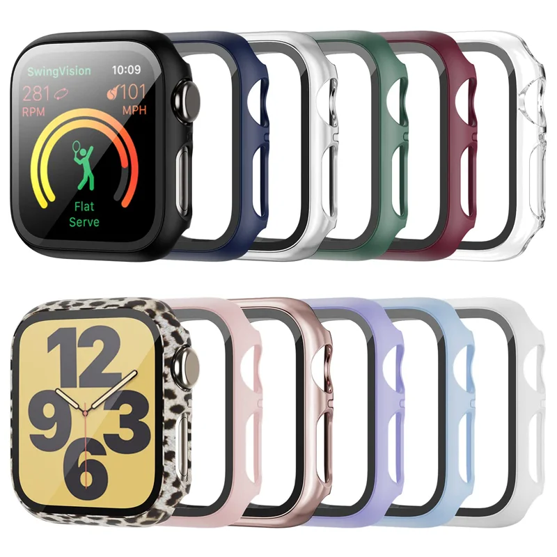 

Стекло и крышка для Apple Watch версии 8, 7, 6, 5, 4, 3, SE, 44 мм, 45 мм, 42/41 мм, Защита экрана для Apple Watch, аксессуары для apple watch