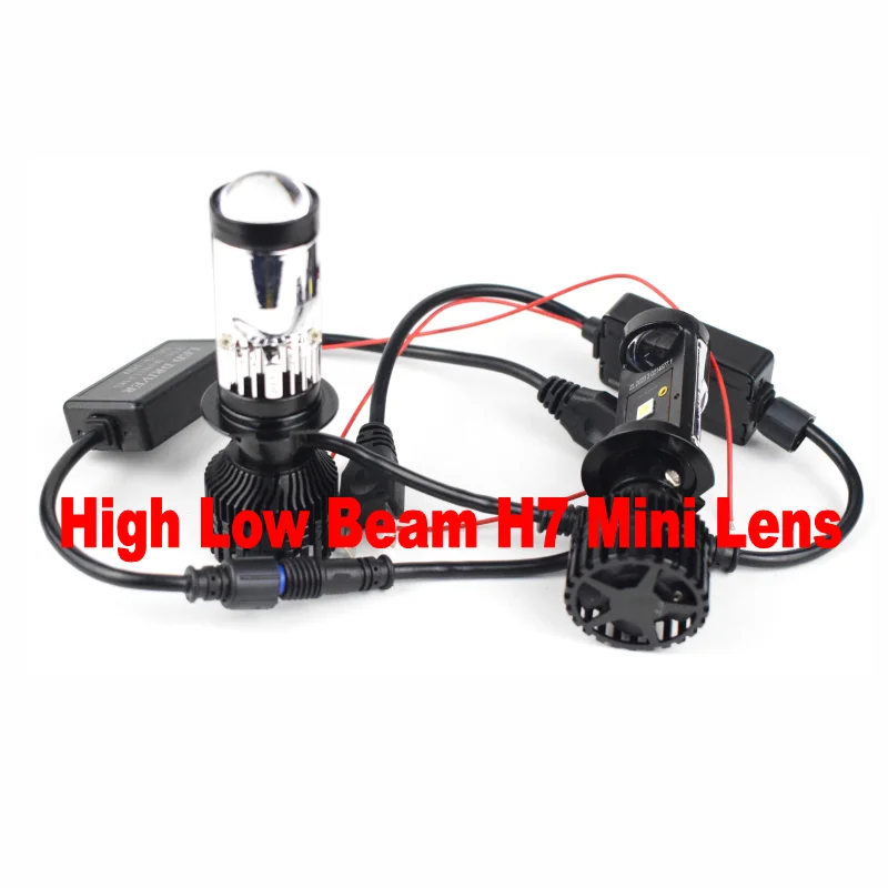 

2Pcs Car Bulb H7 H4 LED Mini Projector Headlight Lens Auto Lamp Bulbs 90W 20000LM 6000K Conversion Kit High Beam and Low Beam