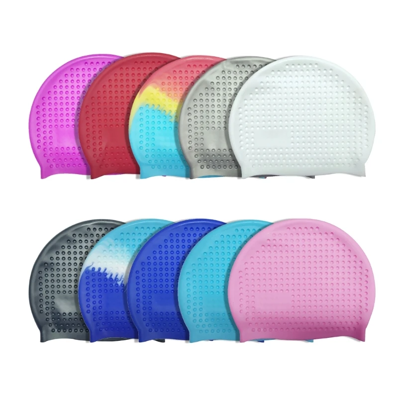 

Comfortable Silicone Swim Cap Hat Elastics Swimming Cap for Long and Short Hair 57QC