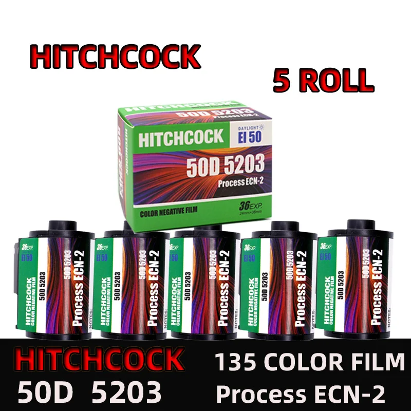 

5 Rolls HITCHCOCK 5219（500T) 5203(50D) 5207(250D) Negative 135 film 36 sheets ECN-2 Kodak 135 film Kodak Film Cameras M38 M35