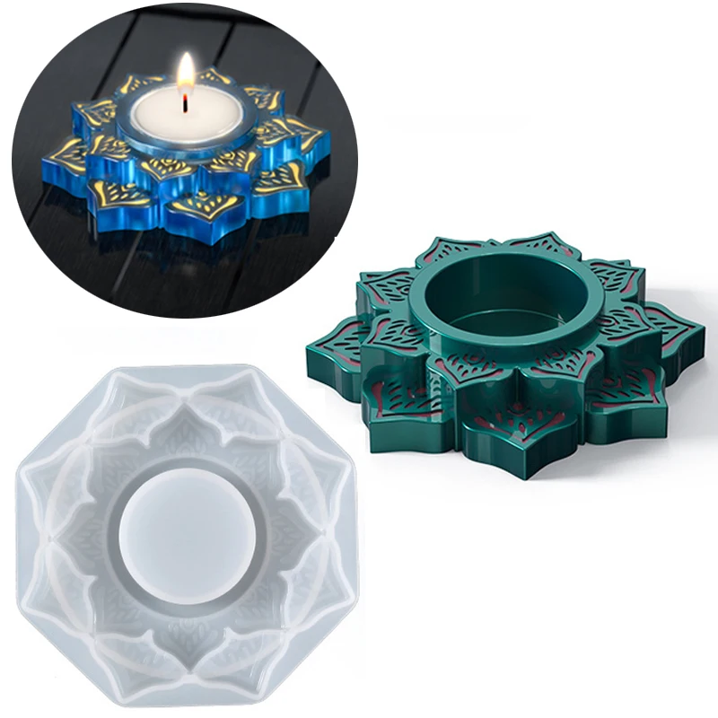 

Форма для подсвечника в виде цветка лотоса, зеркальные силиконовые формы для украшения дома, пепельницы