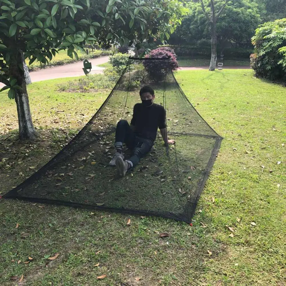 Модная уличная сверхлегкая дышащая сетка от насекомых черная навес москитная