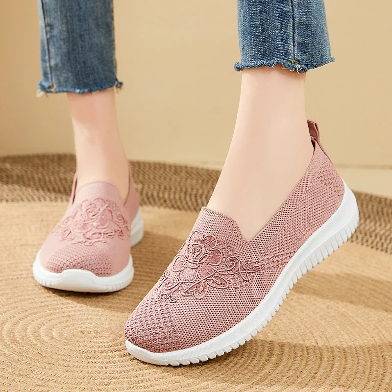 pink mary jane flats breathable women loafers soft nurse nursemates shoes woman orthopedic shoes casual strappy flats slip ons