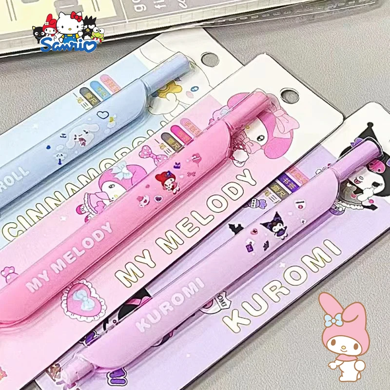

Sanrio Ruler Neutral Pen Kawaii Kuromi Cute Cinnamoroll Cartoon Students Learning Writing Homework Stationery Toys Girls Gifts