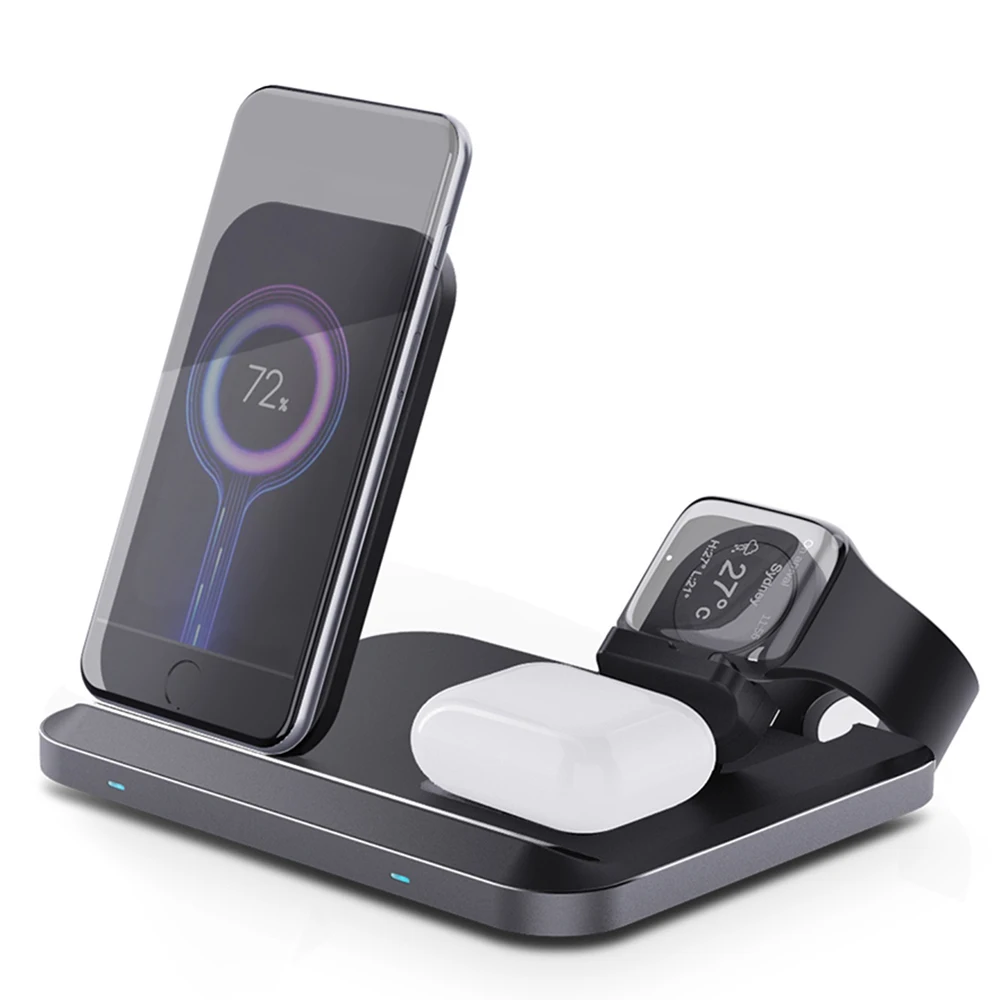 

30W QI Foldable Wireless Charger For iPhone 14 13 Pro 12 XR 8 Apple Watch Airpods Pro 3 in 1 Charging Dock
