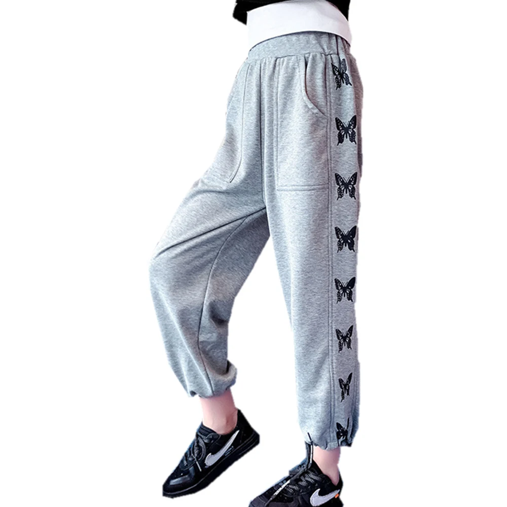 

Весенние детские хлопковые спортивные брюки-карго для девочек с ремнем, повседневные брюки-карго для девочек-подростков