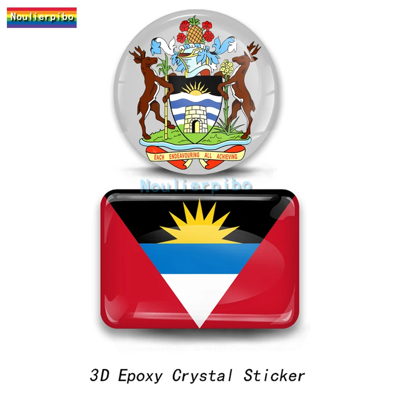 

3D Epoxy Resin Antigua & Barbuda Flag National Emblem Car Dome Sticker Vinyl Stereo Decal for Car Motorcycle Mobile Phone Laptop