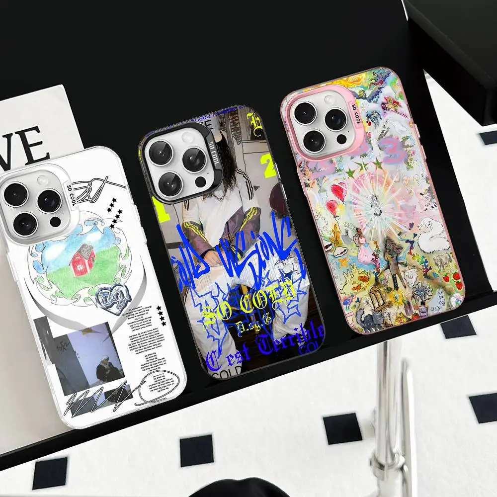 Фото Чехол для телефона Bladee Crest для iPhone 17 16 15 14 11 12 13 Pro Max Plus Pro, серебристый цветной чехол №2