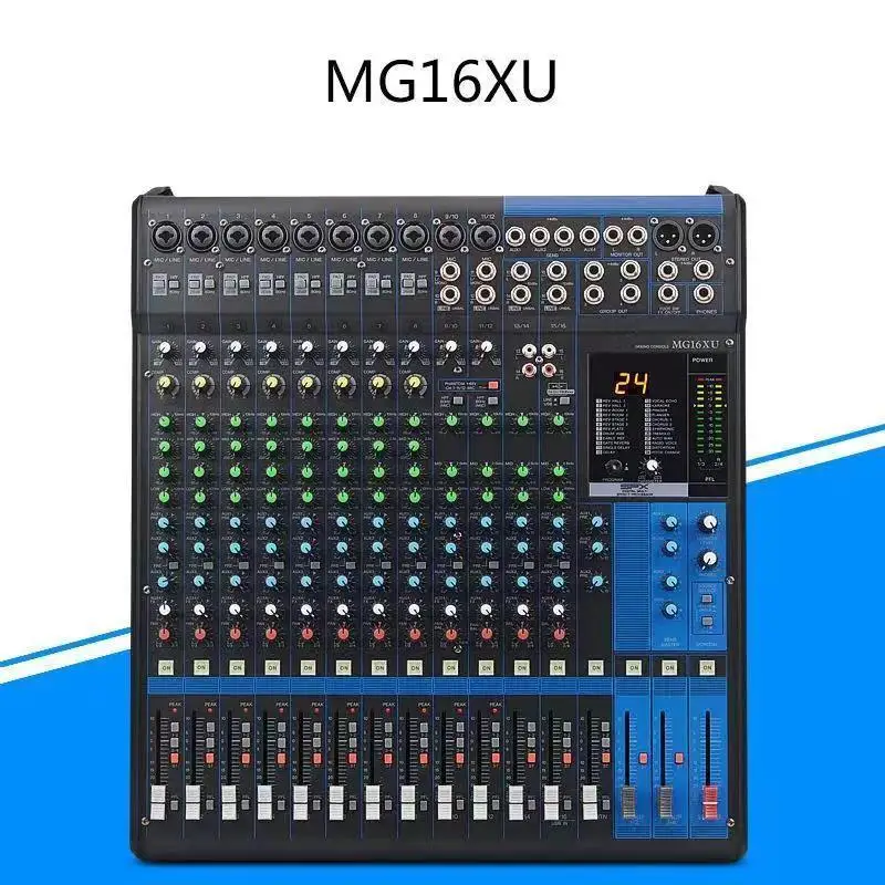 MG16 Professional Audio Mixer 6/10/12/16 Channel Sound Mixing Console 48V Phantom Power With Effector Audio table For stage enlarge