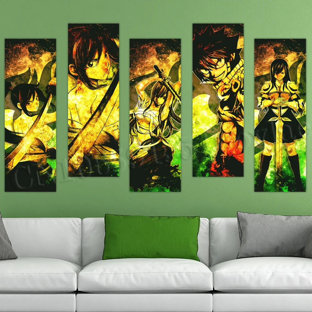 Wall Art Self-adhesive Fairy Tail PVC Pictures Wallpaper Anime Home Decor DIY Mural Painting Prints Poster Living Room Cuadros