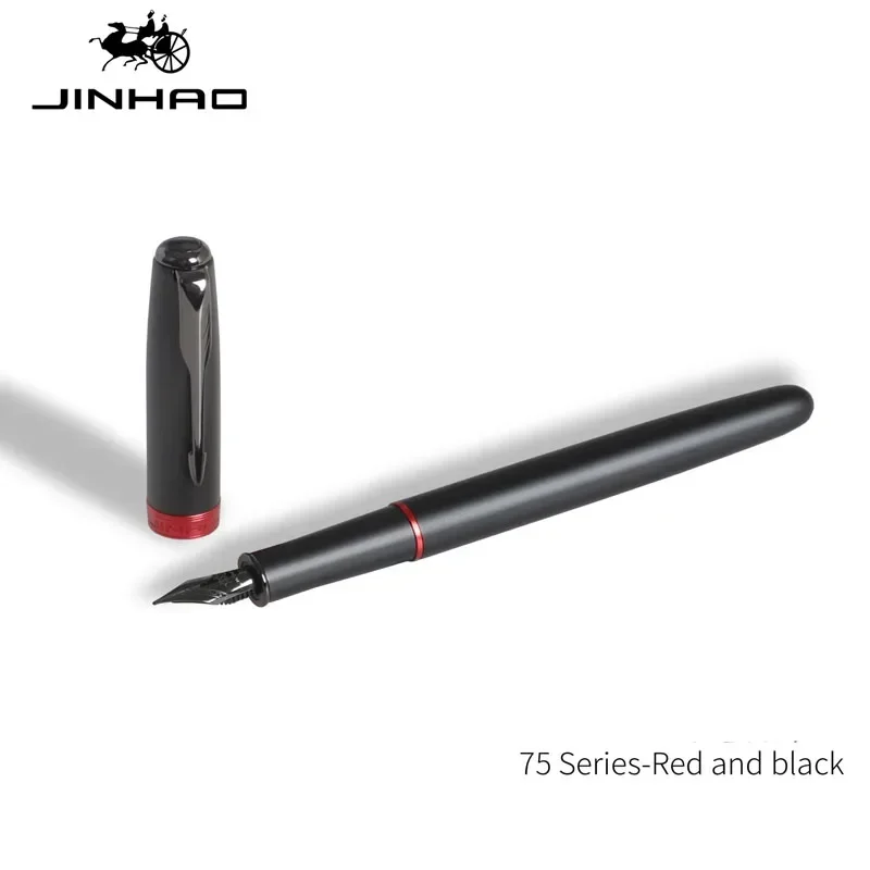 

Ручка перьевая Jinhao 75, черная/красная металлическая, 0,5 мм