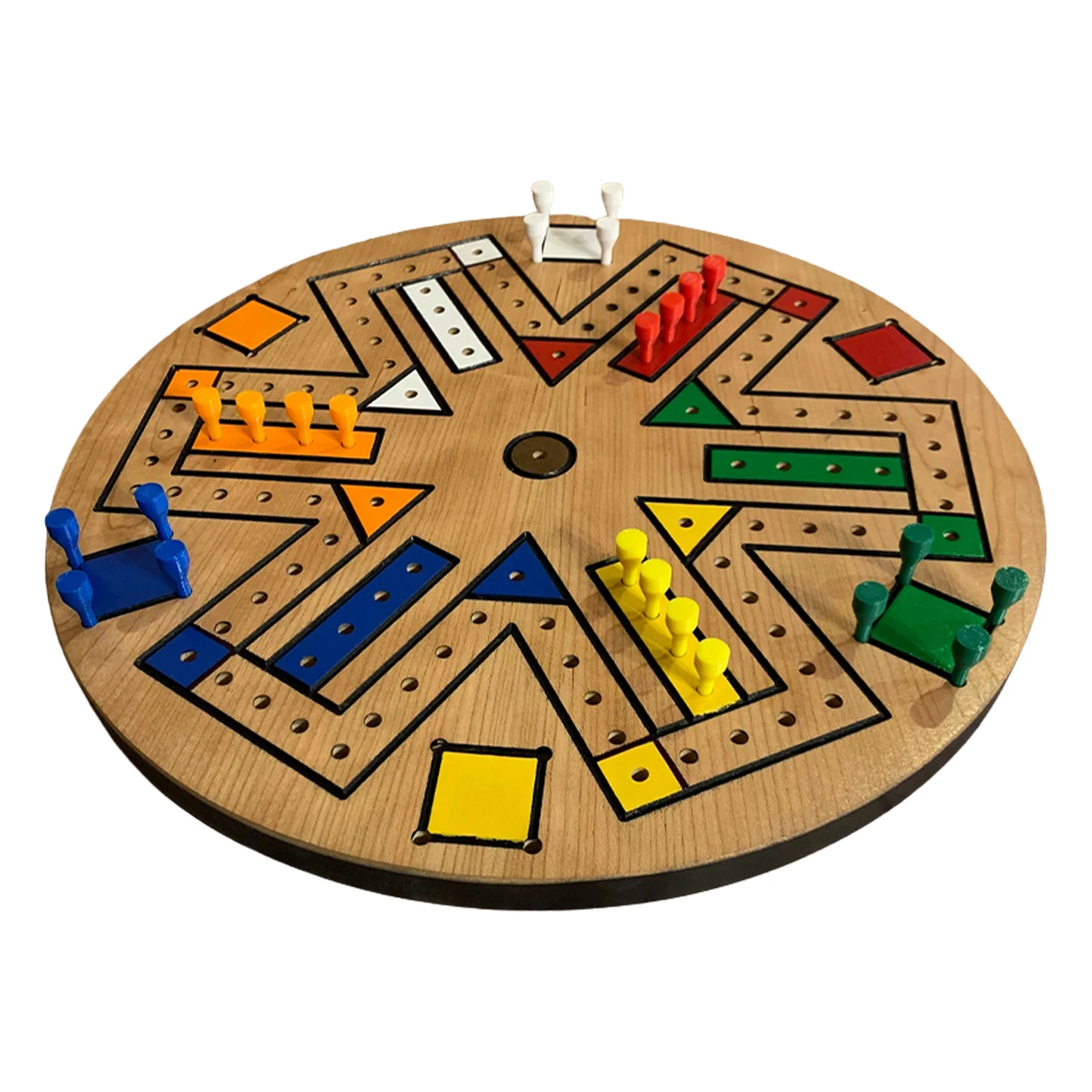 

Fast Track Game Night 3-6 Player Board Game Set Sided Painted Wooden Fast Track Board Game For 3-6 Players 6 Colors 24 Chess