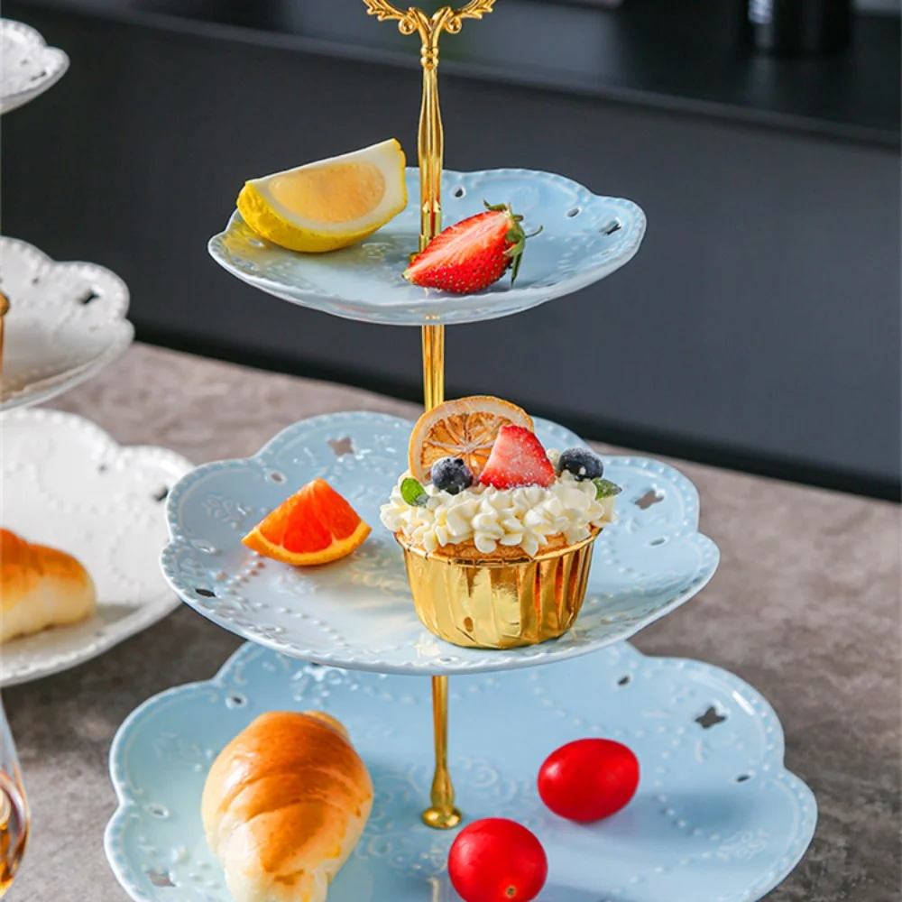 Керамическая тарелка для фруктов европейская трехуровневая торта