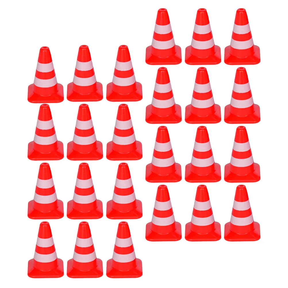 

60Pcs Delicate Roadblock Toys Practical Road Cone Toys Kids Traffic Signs