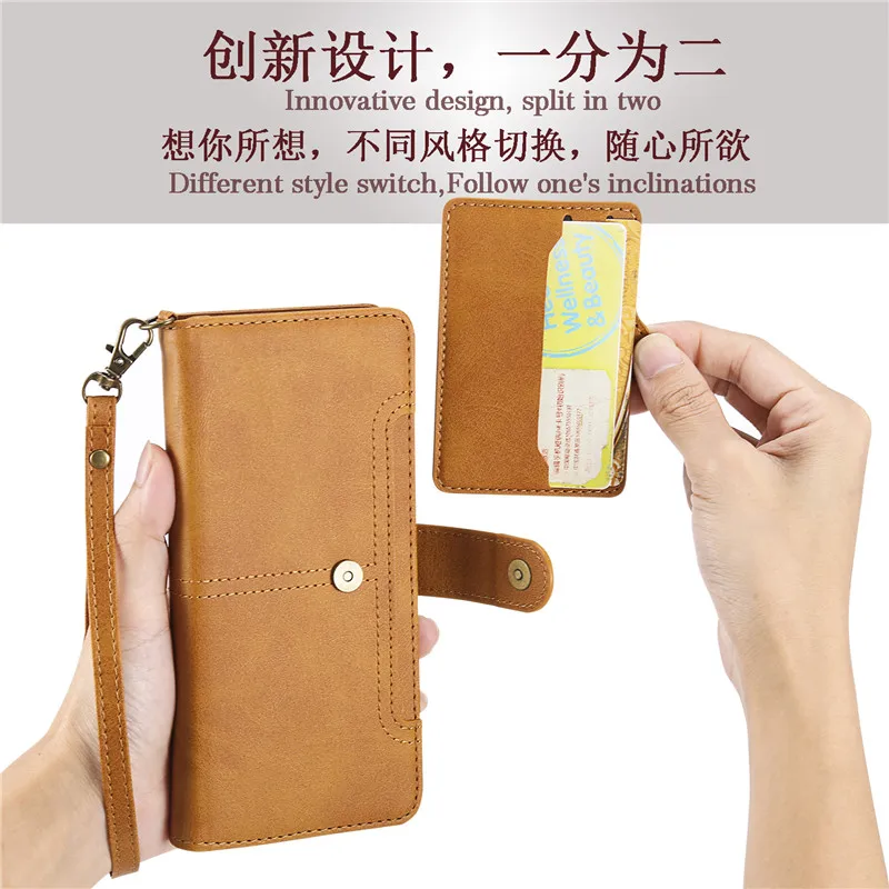 Shockproof Leather Flip Case For Samsung Galaxy S10 5G S9 S8 Note 10 8 9 Plus S10e Detachable Magnetic Card Slots Wallet Case