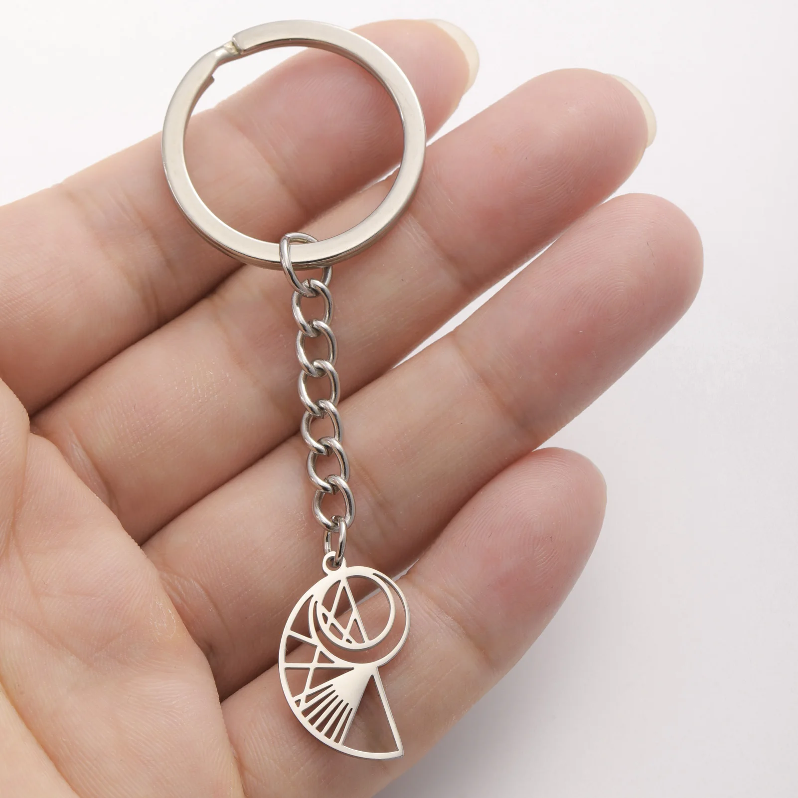 LIKGREAT новые тренды полые спиральные брелоки геометрические из нержавеющей стали