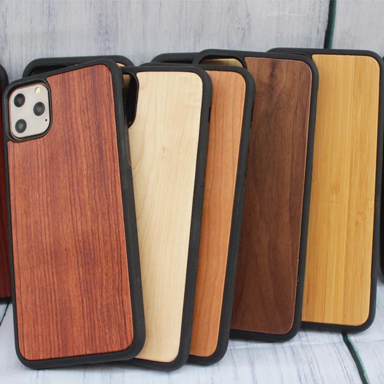 

Real Wood Case For iPhone 14 14ProMax 14Plus 13Promax 13 XR Cover Natural Soft TPU Stick Wooden Protective Case