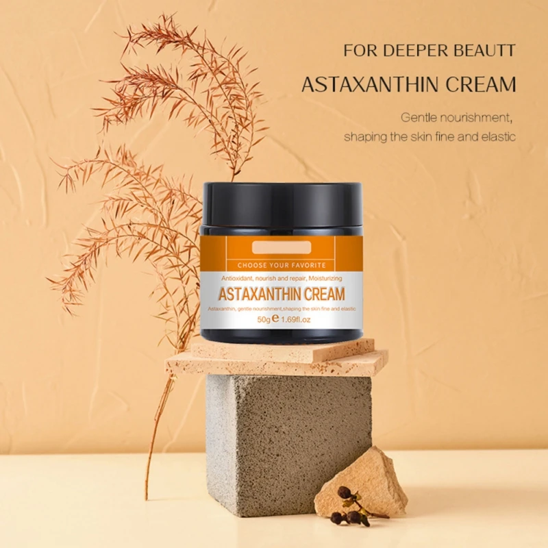 

50g Face Astaxanthin Cream Anti-Oxidant Elastic Rough Dry Hydrating Moisturizing Smooths Brighten Skin Tones Nourishing Beauty