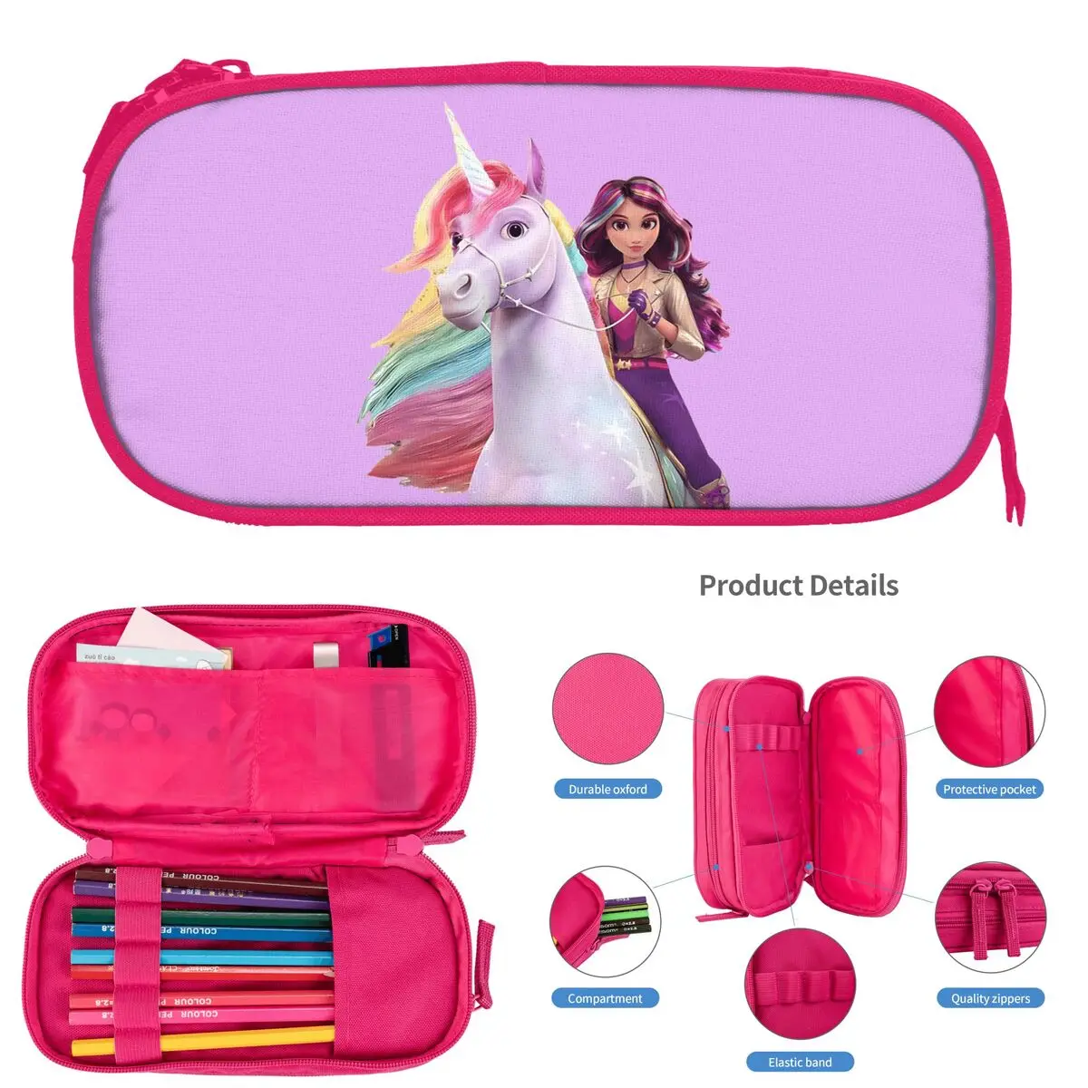 Фото Пеналы Unicorn Academy Sophia Wildstar для студентов, подарки, коробка для ручек, сумка для карандашей, пенал большой вместимости. №3