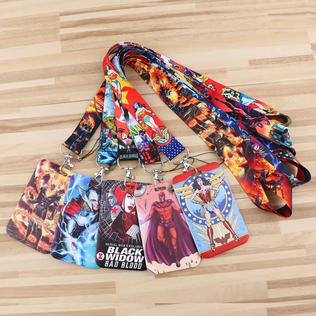 Шнурки для ключей Железный человек Капитан Америка цепочка чехол удостоверения