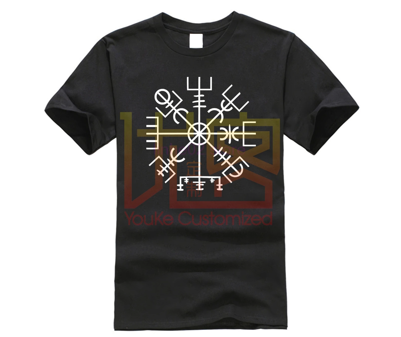 

Vegvisir футболка с компасом викингов, альтернативная одежда Odin, Скандинавская мифология Бога