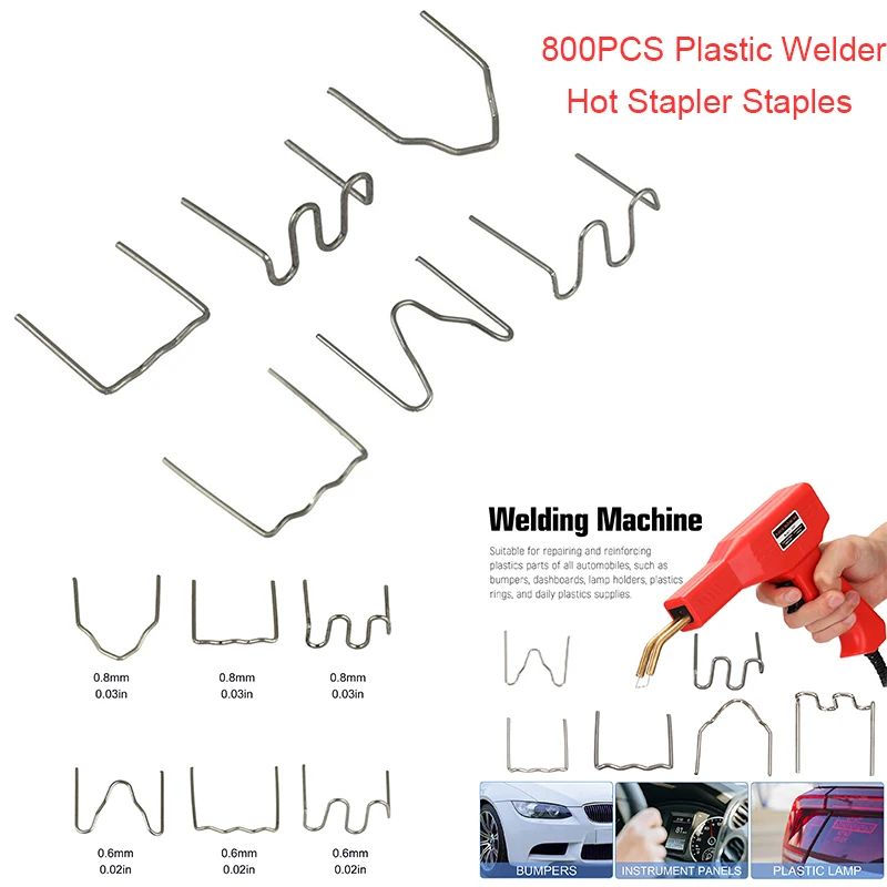 

800PCS Automotive Hot Stapler Staples For Plastic Welder Plastic Repair Machine Welding Wire Car Bumper Repair Welding Machine
