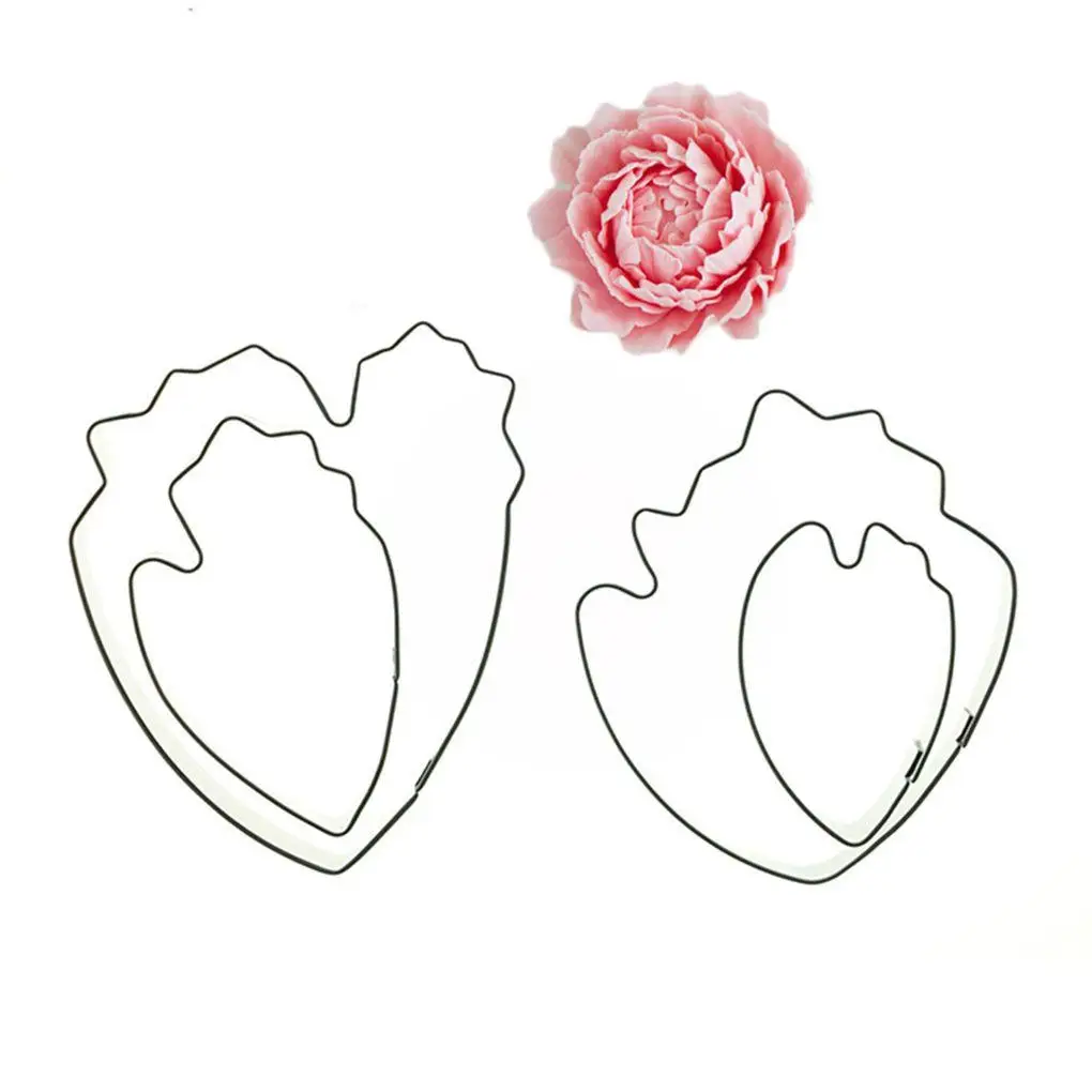 

4pcs set Peony Flower Petals Cookie Pastry Cake Cutter Stainless Steel Biscuit Mold Home kitchen Baking tools