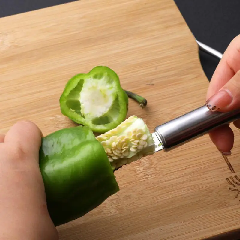 

Convenient Mirror Polishing Green Pepper Digger Sawtooth Blade Design Chili Corer For Pepper Balsam Pear Pepper Digging Tool