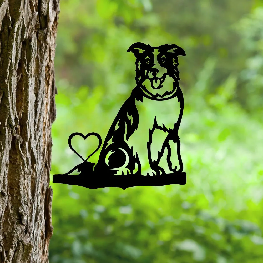 Металлическая настенная картина с изображением собаки